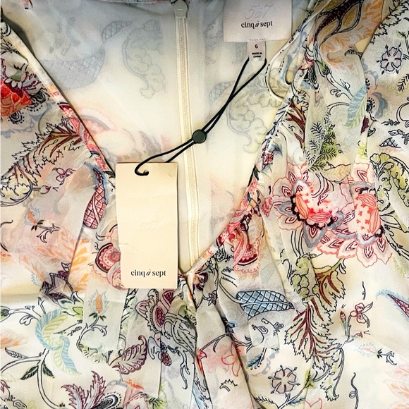 NWT CINQ A SEPT Ease and Sophistication Multicolored SHEILLA  DRESS SIZE4 - Picture 6 of 6